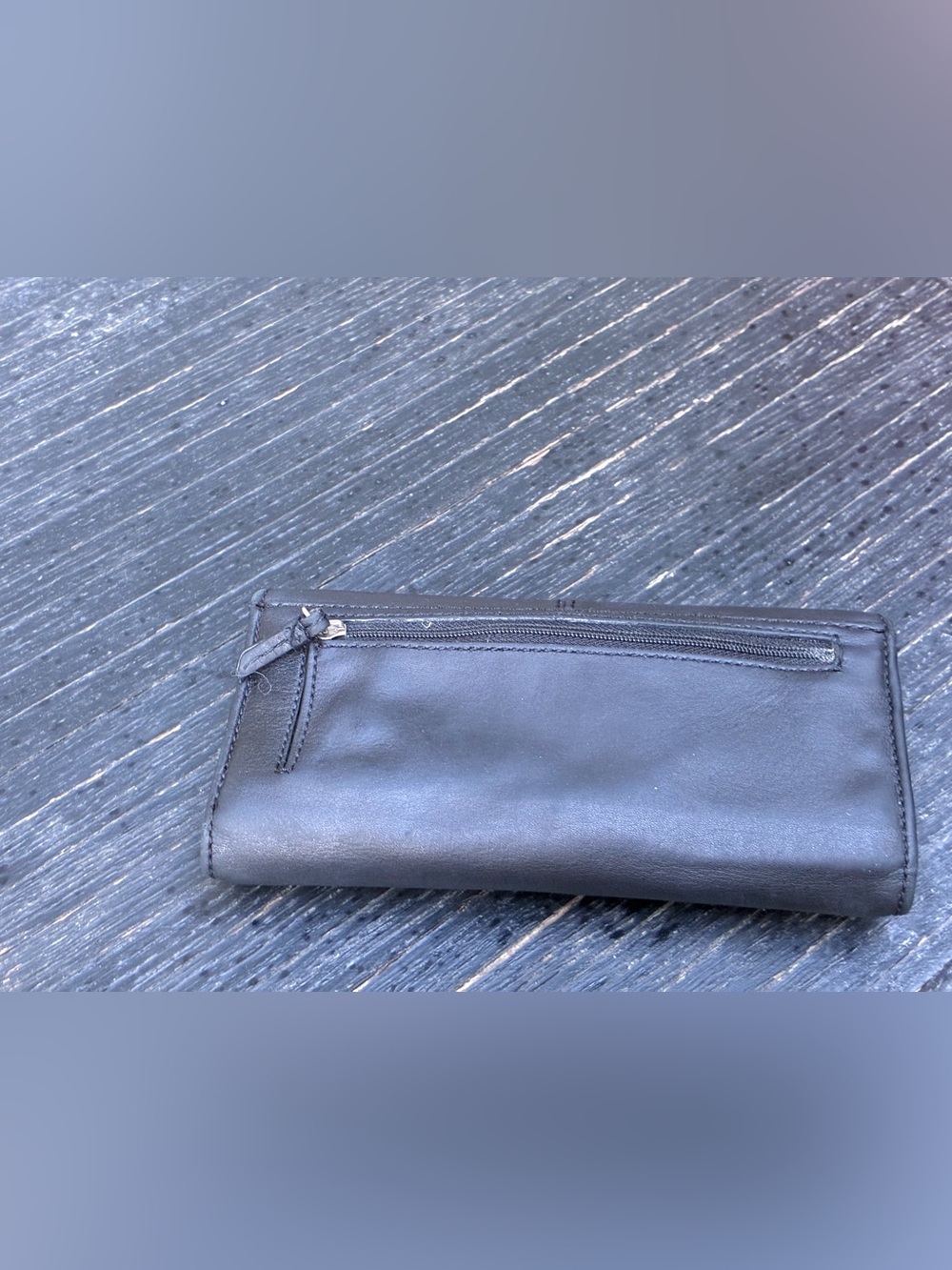Coach Deep Black Leather Fold-Over Clutch | Vintage - Picture 12 of 17